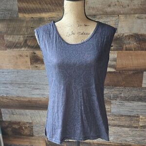 Sleeveless Blue Patterned Top